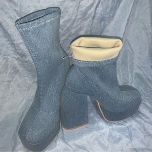 Stylish Denim Platform Boots for Women